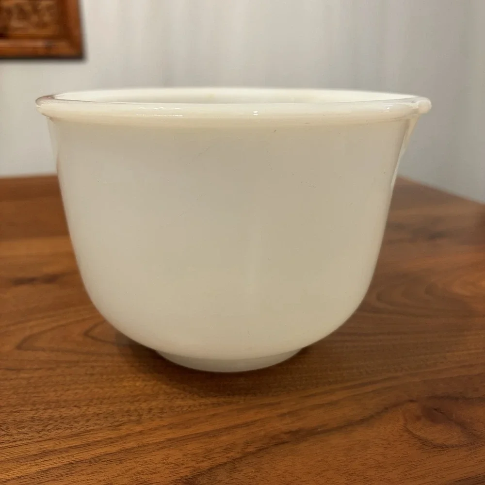 Vintage Sunbeam Glasbake #4  Mixing Bowl White Milk Glass for Stand Mixer